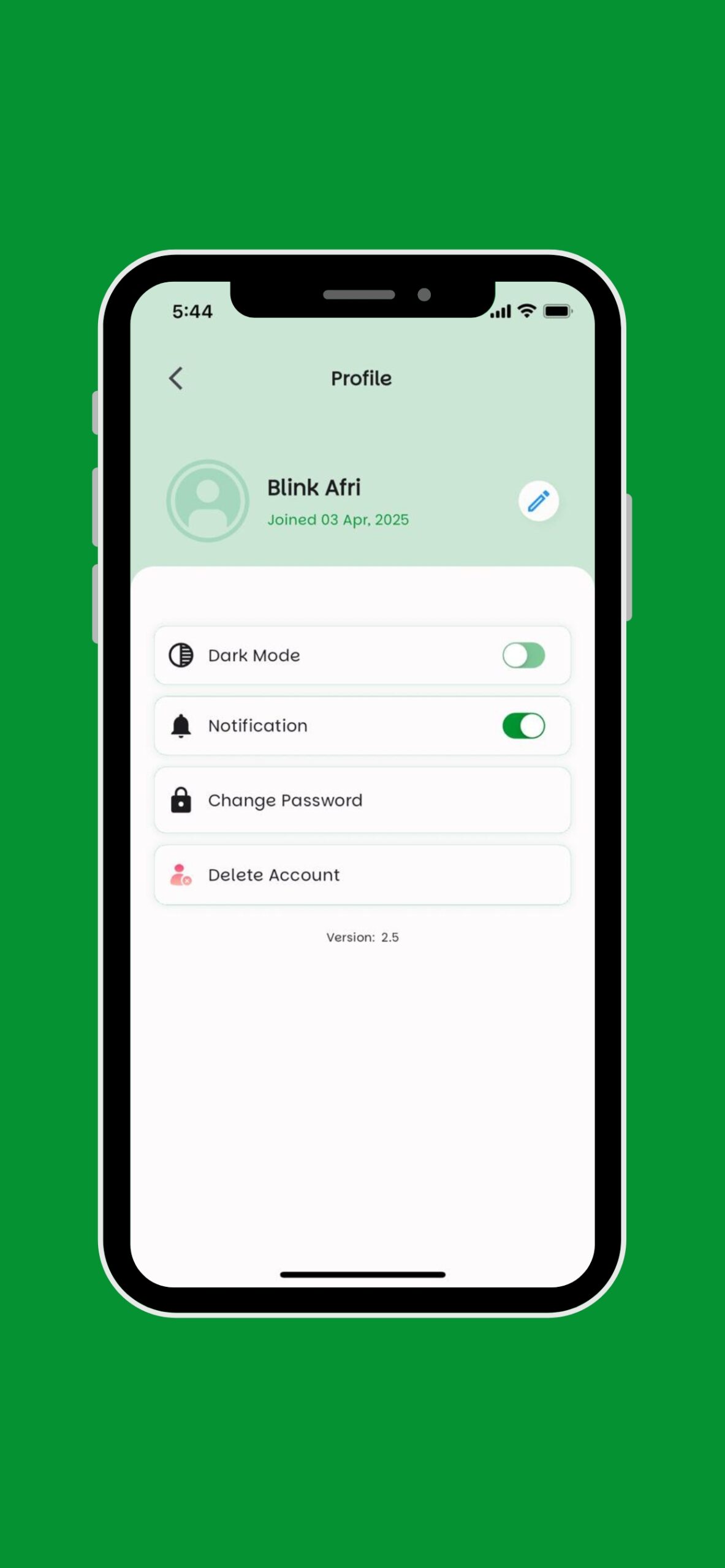 mobile app user profile screen UI by top mobile app development company in Greater Noida