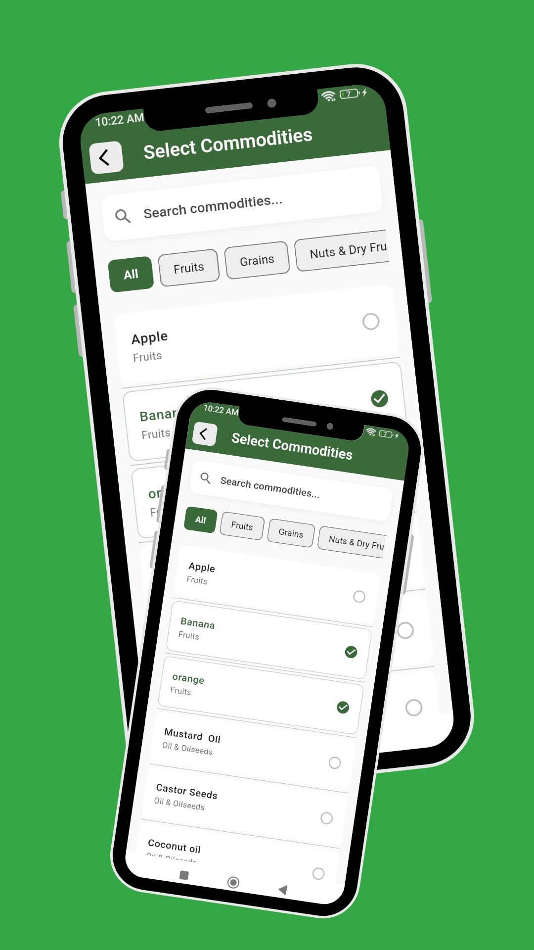 grocery delivery app product listing screen with price filter built by Dipanshutech