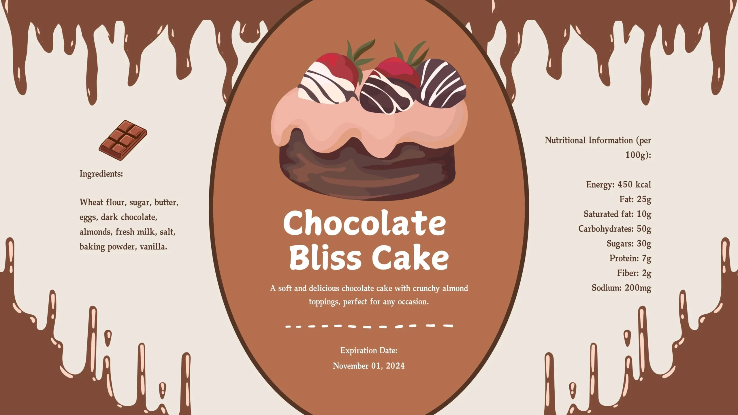 chocolate bliss cake label designgghhhh
